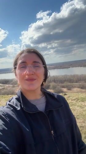 Tourist documents visit to historic Tobolsk Kremlin, Russia