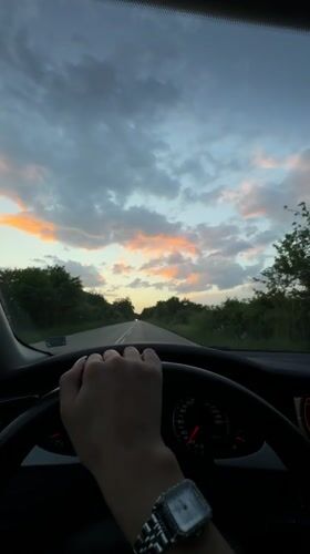 Driver travels rural road in Montana, Bulgaria