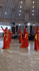 Traditional Kyrgyz bride send-off ceremony with dancers and décor