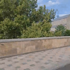 Street-level scenes near a Tbilisi gas station and walkway