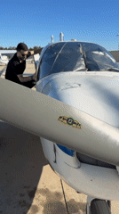 Up-close look at a small plane's cockpit, inside and out