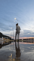 Summer evening along the Kama River embankment in Chaikovsky