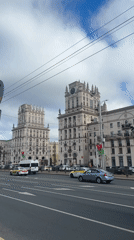 Witness documents iconic Gates of Minsk towers in daytime footage