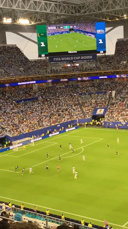 Packed Hard Rock Stadium hosts a live soccer match