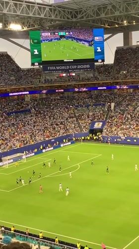 Packed Hard Rock Stadium hosts a live soccer match