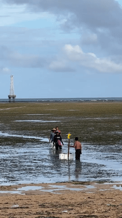 Morning beach activities and kite flying in Denpasar