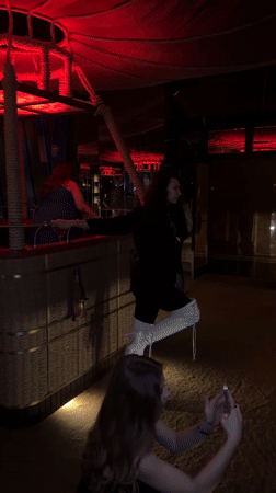 Evening dining and drinks at themed Dubai restaurant