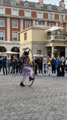 Street performers entertain crowds across central London tourist areas