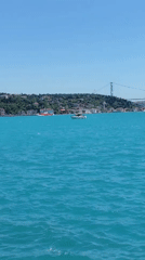 Ferry traffic and boating activity on Bosphorus Strait