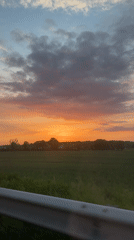 Sunset observed over fields in Gometz-le-Châtel, France