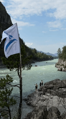Morning along the Katun River in Chemal's mountain valley