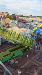 Gloucester waterfront carnival caught from ground and air