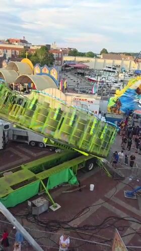 Gloucester waterfront carnival caught from ground and air