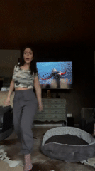 Couple enjoys quiet Saturday afternoon dancing, cooking, dog walking