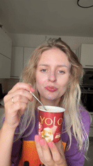 Casual afternoon at home in Petah Tikva with yogurt and selfies