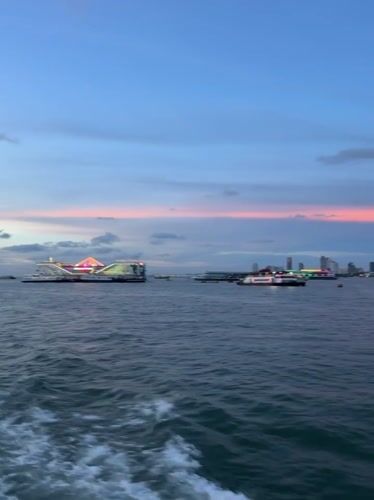 Sunset views captured along Pattaya City coastline during evening hours