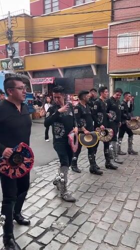 Street parade with dancers, musicians celebrates in La Paz Bolivia