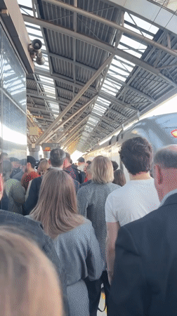 Routine afternoon activity observed at Khimki train station