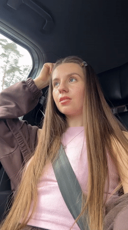Woman spotted in car passenger seat in Pruzhenka, Russia