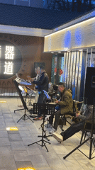 Street band performs outdoor concert in Zhongtun, China