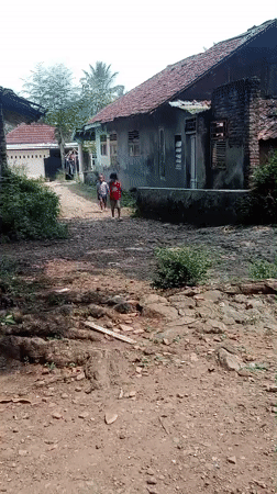 Everyday life in a rural Indonesian village, early morning