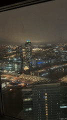 Nighttime cityscape captured from Khimki skyscraper window