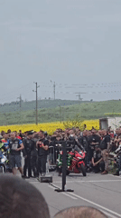 Street motorcycle race draws crowds in Yambol, Bulgaria