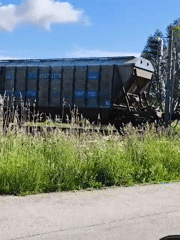 Derailed train car and candy dish observed same location