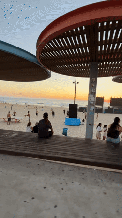 Sunset hour on the Bat Yam beachfront promenade
