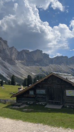 Afternoon in the Dolomites: trails, huts, and alpine meadows