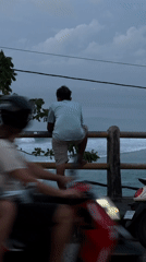 Morning beach life documented in Kuta Selatan, Indonesia