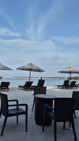 Quiet beach moment captured on Maldives island