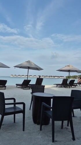 Quiet beach moment captured on Maldives island