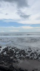 Morning beach scenes documented in North Kuta, Indonesia