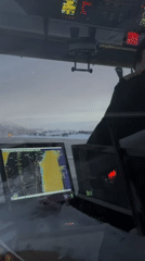 Cockpit view captured during Arctic operations near Tromsø