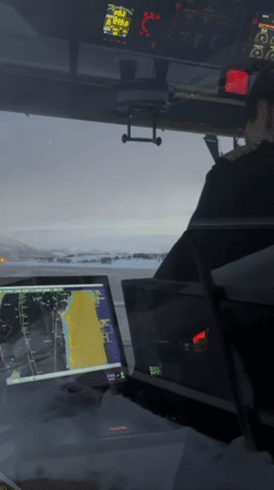 Cockpit view captured during Arctic operations near Tromsø