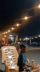 Casual nighttime hangout outside in Utama Jaya Mataram