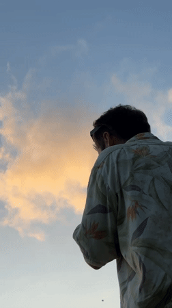Morning moments captured in Kediri: sky gazing, dogs playing