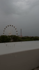 Woman documents stormy afternoon at Yevpatoriya amusement park
