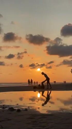 Sri Lankan Beach Sunset Activities Captured Along Southern Coast