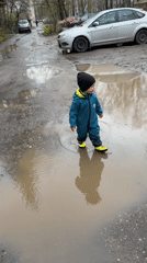 Toddler's morning play documented in Rusanovo, Russia