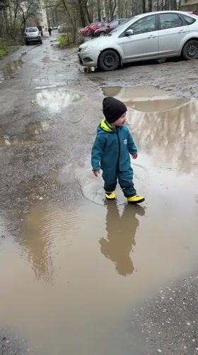 Toddler's morning play documented in Rusanovo, Russia