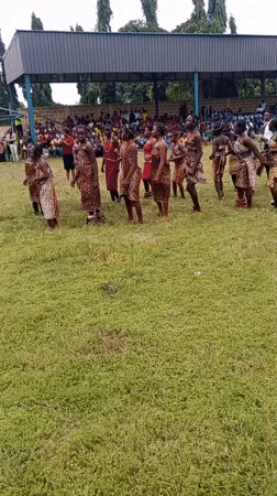 Cultural dance performances at outdoor community event in Akwanga