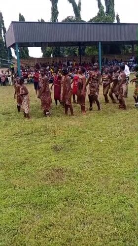 Cultural dance performances at outdoor community event in Akwanga