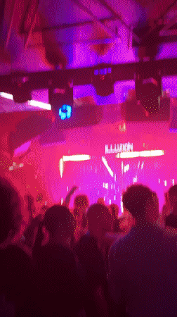 Big night at Illuzion club, lights up and crowd in full swing
