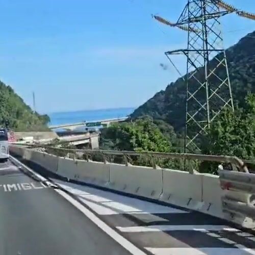 Highway traffic recorded near Genoa, Italy