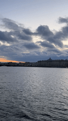 Evening riverside moment captured along Saint Petersburg's Neva River