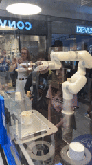 Robot barista serves coffee at automated Budapest cafe