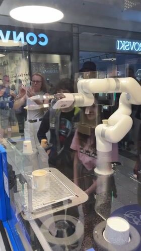 Robot barista serves coffee at automated Budapest cafe