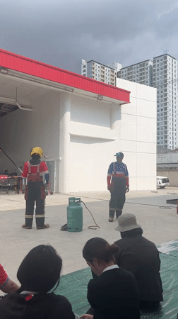 Fire safety demonstration conducted in Pattaya City, Thailand